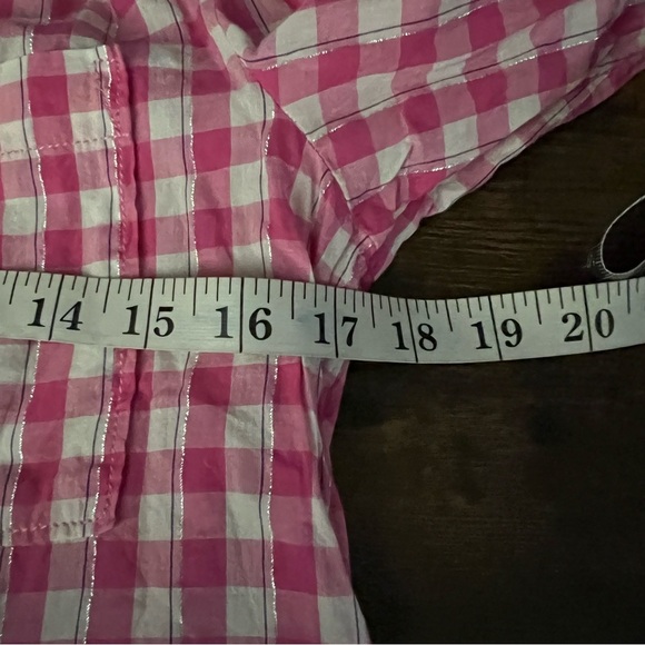 Anthropologie Pilcro Deb Gingham Buttondown Shirt Size XS Pink Blue Ombré preppy - Picture 12 of 14